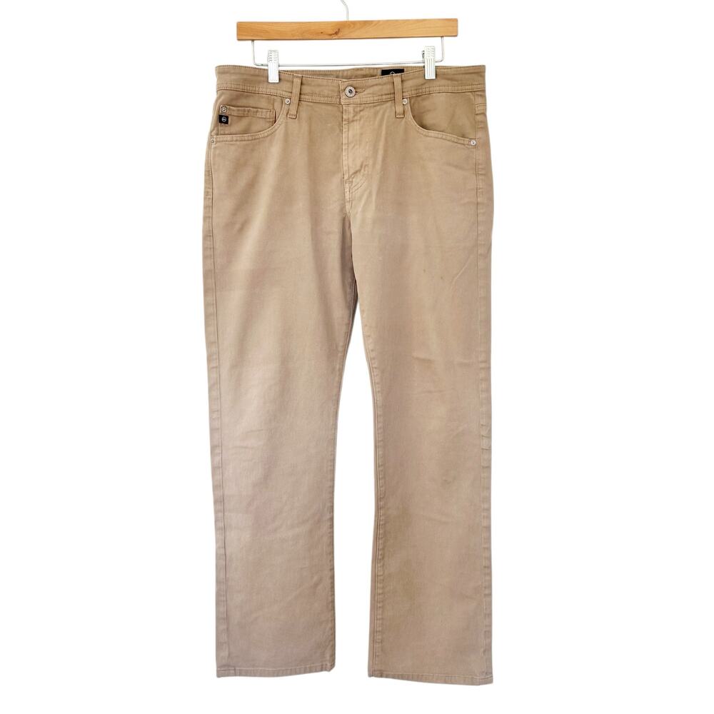 AG Adriano Goldschmied The Protege Straight Leg Tan Jeans Sz 33x31